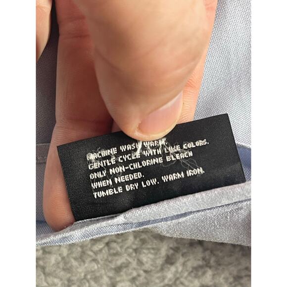 Alfani Shirt Mens 34 - 35 XL Button Down 17 inch Gray Solid Pinpoint Non Iron - Picture 10 of 11